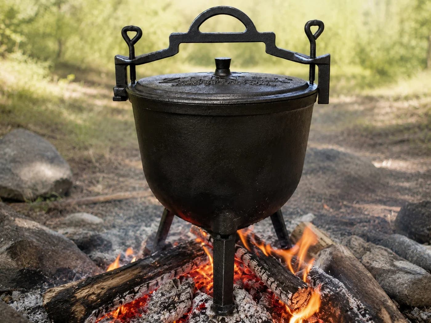 Zilner Grilltopf Schwerer Feuertopf Gusseisenkessel Jagdkessel Schwarz - Bild 2