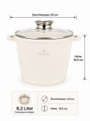 Edenberg Kochtopf 6,2L Beige Steinbeschichtung Bild 2