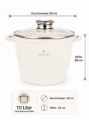 Edenberg Kochtopf 10L Beige Steinbeschichtung Aluminium Bild 2