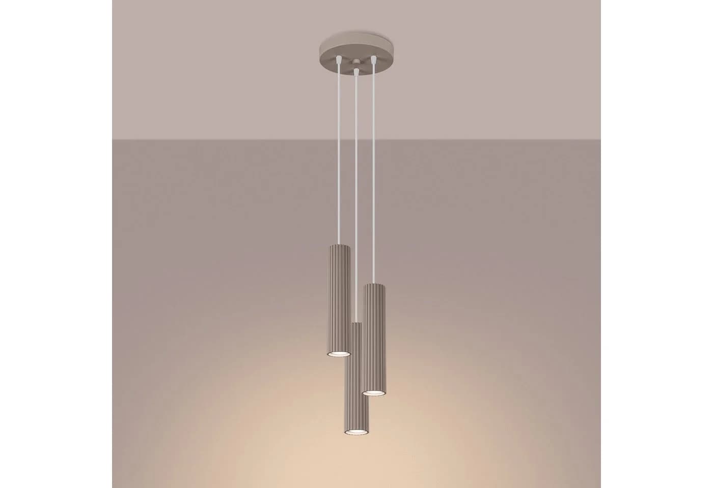 SOLLUX lighting Hängeleuchte Pendelleuchte Karbon 3P Taupe - Bild 3