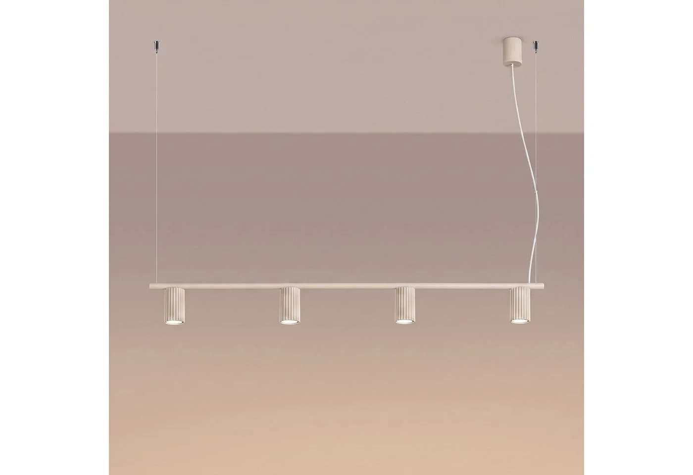 SOLLUX lighting Kronleuchter KARBON 4 beige - Bild 3