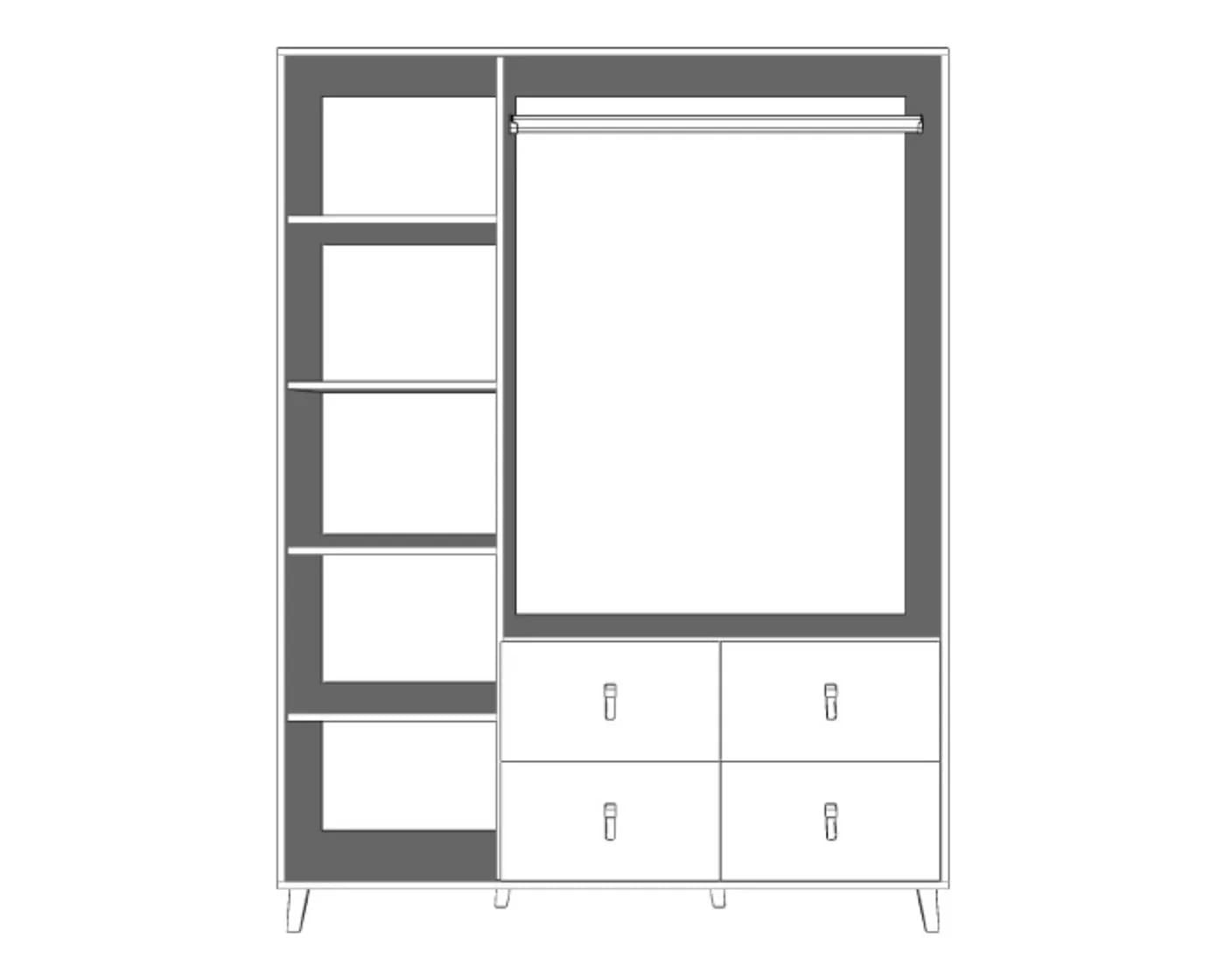 Deine Möbel 24 Kinderkleiderschrank FAGOT 19 Weiß Skandi-Style - Bild 3