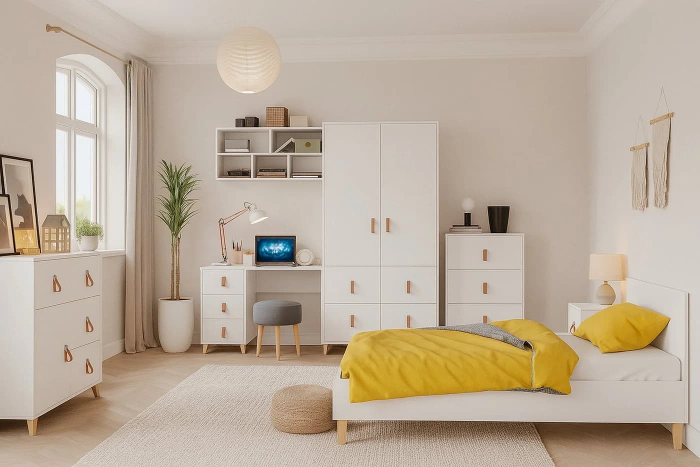 Deine Möbel 24 Kinderkleiderschrank FAGOT 19 Weiß Skandi-Style - Bild 5