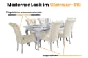 Deine Möbel 24 Essgruppe LUISE Glamour 7-tlg. Beige/Grau Schwarz Samt Bild 4