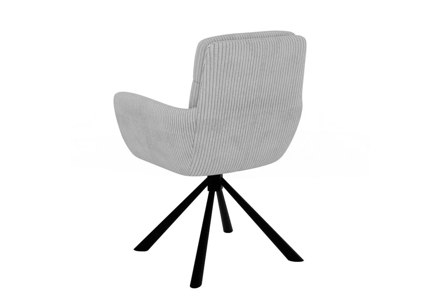 S-Style Möbel Polsterstuhl Frank Hellgrau Cord-Optik Drehbar - Bild 5
