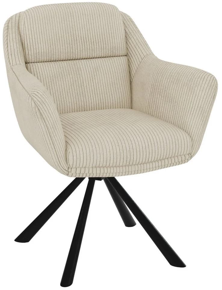 S-Style Möbel Polsterstuhl Carl Cord-Optik Beige - Bild 4