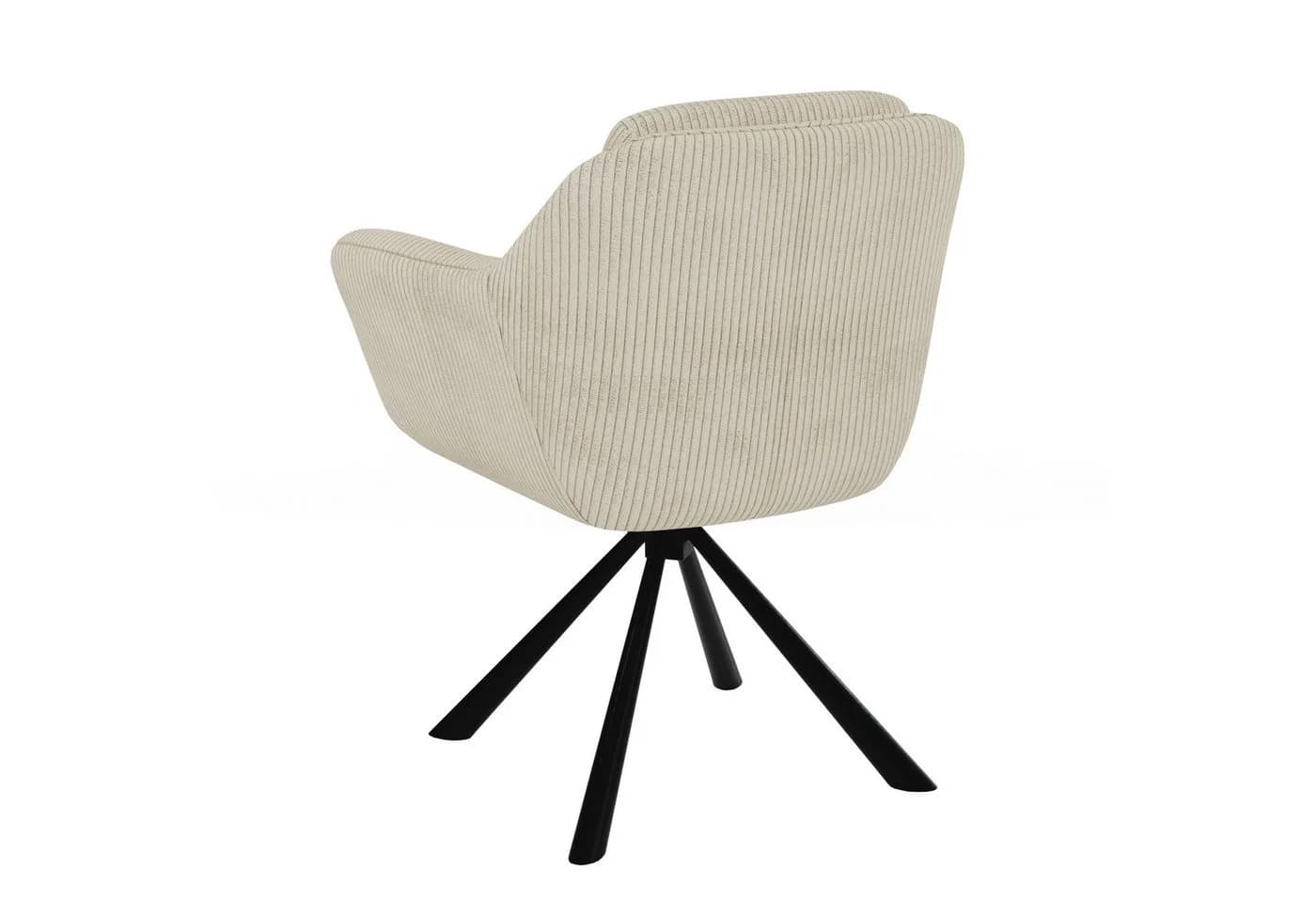 S-Style Möbel Polsterstuhl Carl Cord-Optik Beige - Bild 5