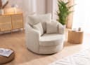 S-Style Möbel Drehsessel Ted Love Seat XXL Beige 360° drehbar Cord Bild 1