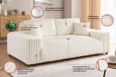 S-Style Möbel 2-Sitzer Sofa Mollis Hellbeige Plüschcord Bild 5