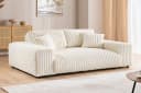 S-Style Möbel 3-Sitzer Sofa Mollis Hellbeige Plüschcord Bild 2