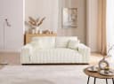 S-Style Möbel 3-Sitzer Sofa Mollis Hellbeige Plüschcord Bild 3