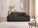 S-Style Möbel 3-Sitzer Sofa Mollis Plüschcord Dunkelgrau Bild 3