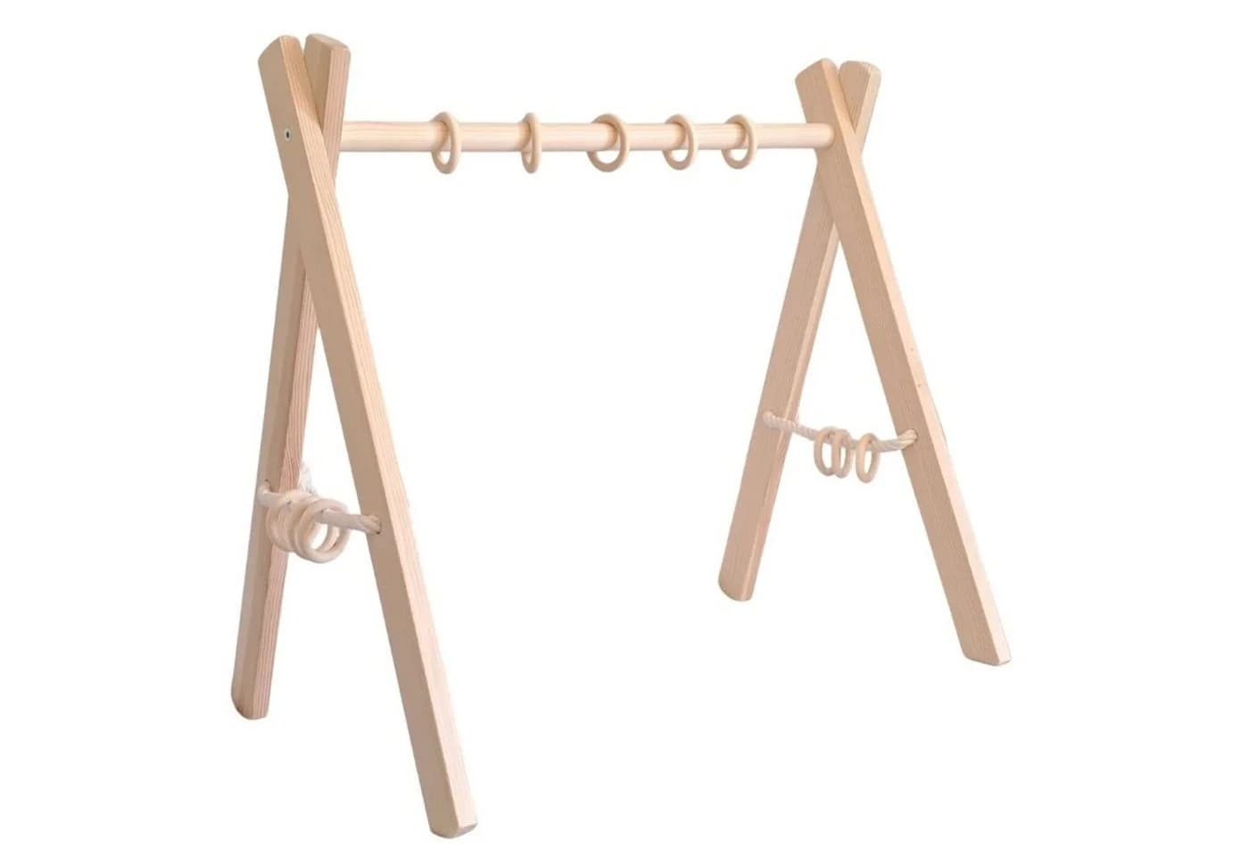 LuMali Baby Gym Holz Spielbogen Klappbar Naturholz Kiefer
