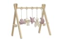 LuMali Baby Gym Holz Spielbogen Klappbar 5 Spielzeuge Rosa Bild 2
