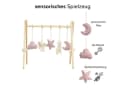 LuMali Baby Gym Holz Spielbogen Klappbar 5 Spielzeuge Rosa Bild 3