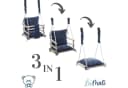 LuMali Babyschaukel 3in1 aus Naturholz Kiefer mit Sicherheitsgurt Bild 1