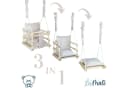 LuMali Babyschaukel 3in1 Naturholz mit Sicherheitsgurt Bild 1