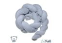 LuMali Kuschelnest 3in1 Babynest XXL Kokon Zopf Matte Kissen Grau Bild 5