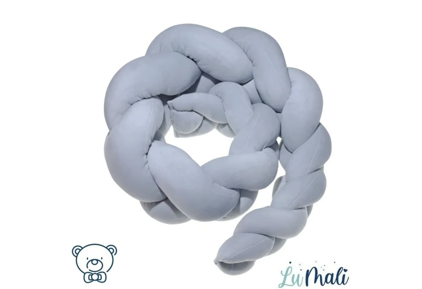 LuMali Kuschelnest 3in1 Babynest XXL Kokon Zopf Matte Kissen Grau - Bild 5