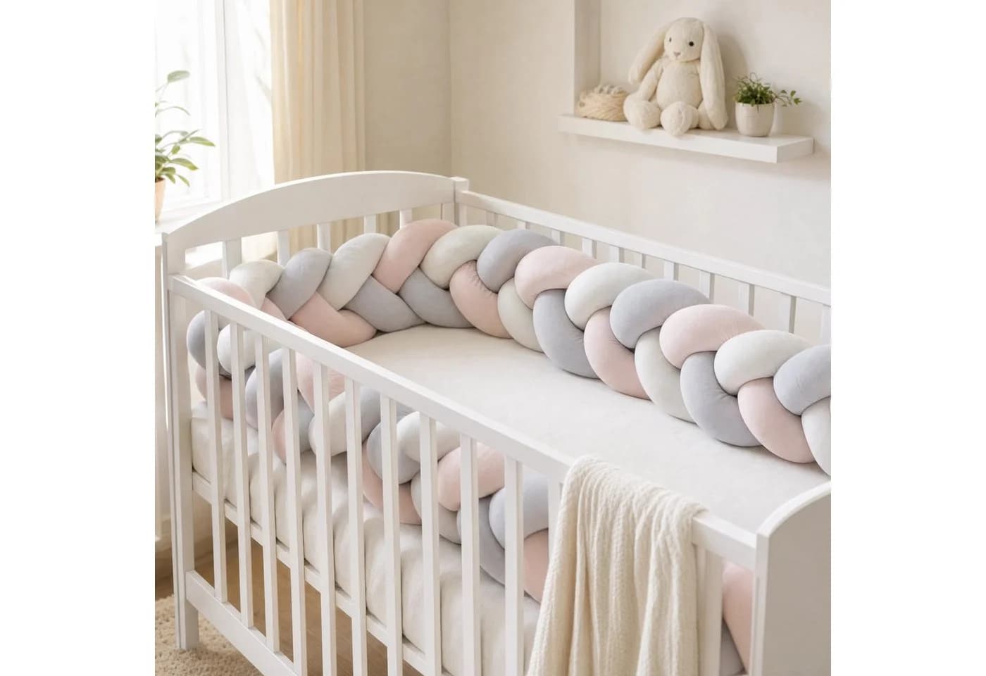 LuMali Nestchenschlange 210cm Velour Pastellfarben