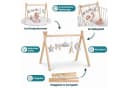 LuMali Baby Gym Spielbogen aus Naturholz Kiefer mit 5 sensorischen Anhängern Bild 2