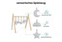 LuMali Baby Gym Spielbogen aus Naturholz Kiefer mit 5 sensorischen Anhängern Bild 3