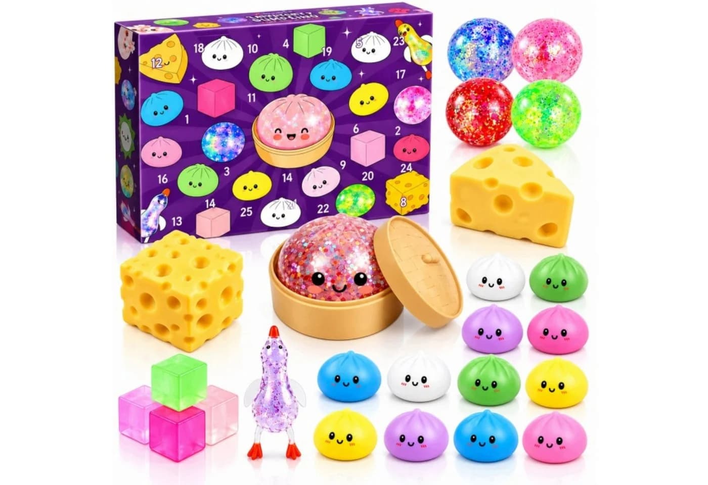 Adventskalender Squishy 25-tlg. Knautschspielzeug - Bild 3