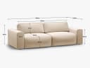 Micadoni Sofa Victor 3-Sitzer Rosa Samt mit Bettfunktion Bild 4