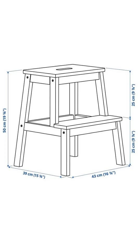 IKEA Tritthocker BEKVÄM 50 cm Schwarz - Bild 3