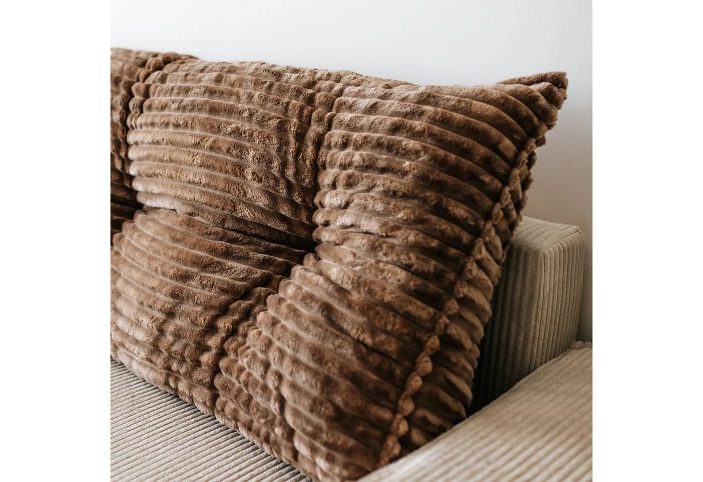 FAVRE Rückenkissen Beige Formstabil Abnehmbarer Bezug Bett Sofa - Bild 5