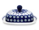 Bunzlauer Keramik Butterdose Oval Blau Bild 2