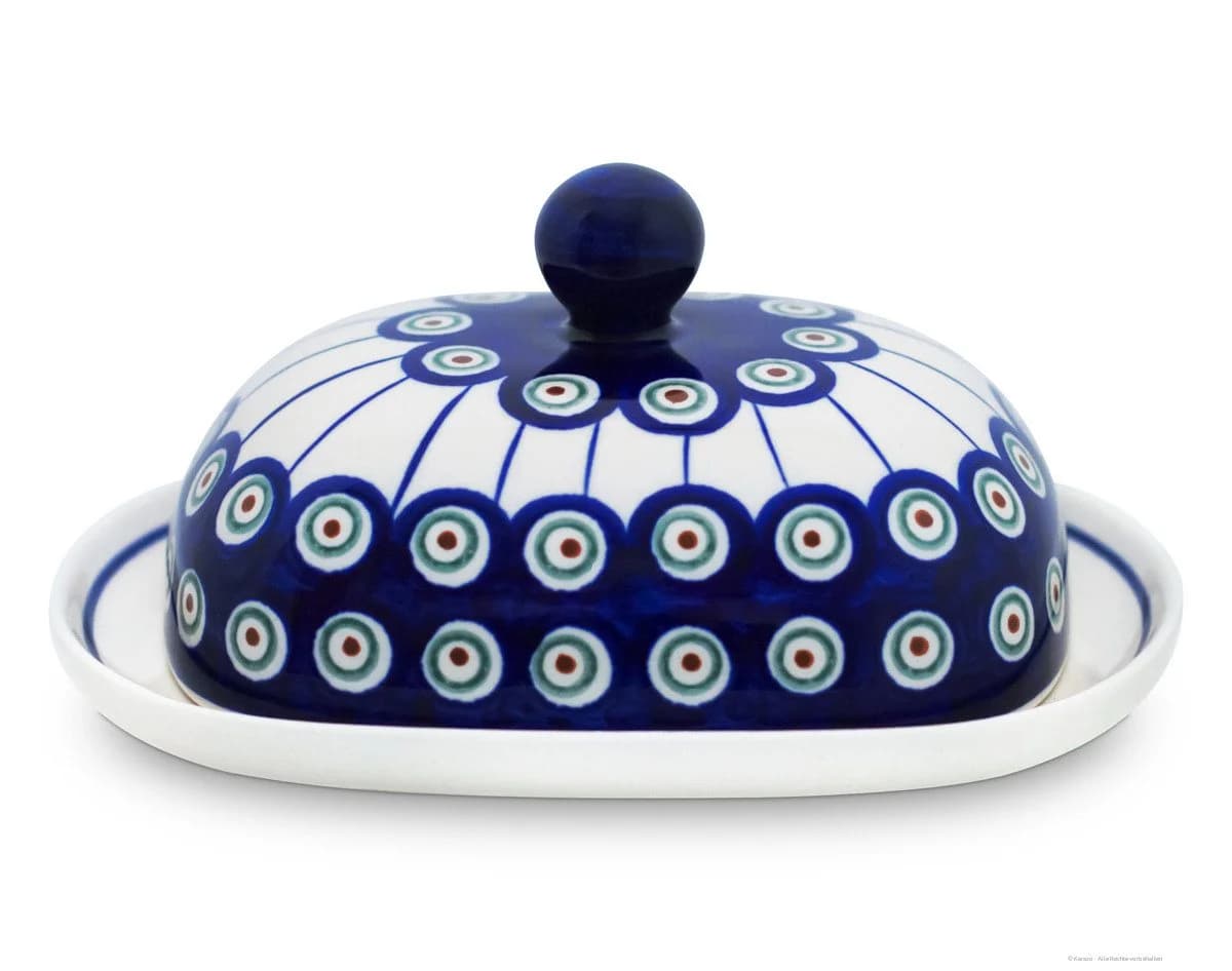 Bunzlauer Keramik Butterdose Oval Blau - Bild 2