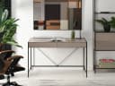 Compleo Schreibtisch Modern Beige/Schwarz mit 2 Schubladen Bild 3