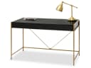 Compleo Schreibtisch Modern Schwarz Gold 2 Schubladen Bild 2