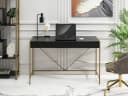 Compleo Schreibtisch Modern Schwarz Gold 2 Schubladen Bild 3