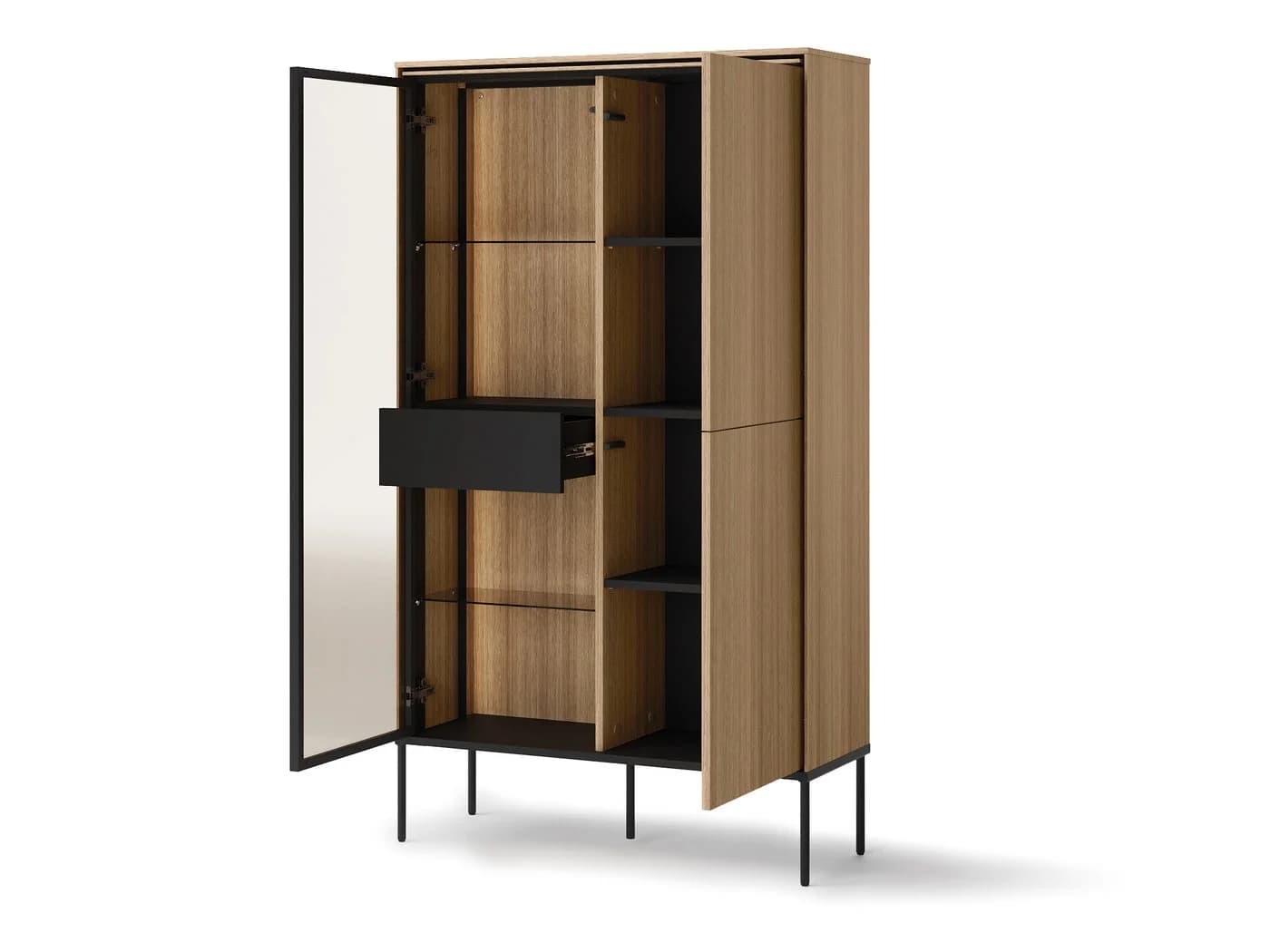 Compleo Vitrine Modern Eiche Linearer 90 cm - Bild 3