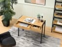 Compleo Schreibtisch LUNDS mit 2 Schubladen Modern Eiche/Schwarz Bild 4