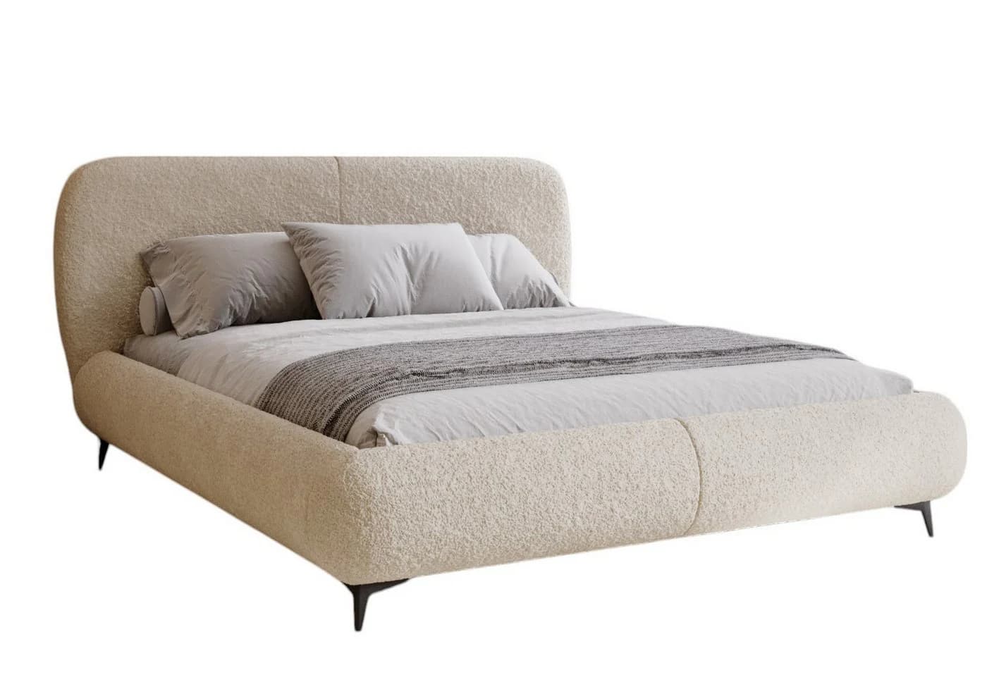 Compleo Polsterbett Japandi Beige mit Bettkasten