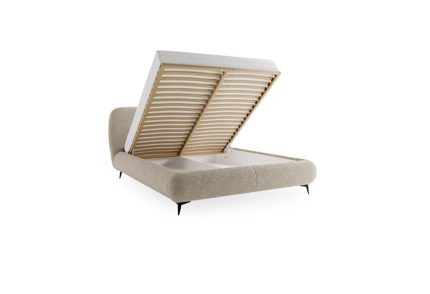Compleo Polsterbett Japandi Beige mit Bettkasten - Bild 3