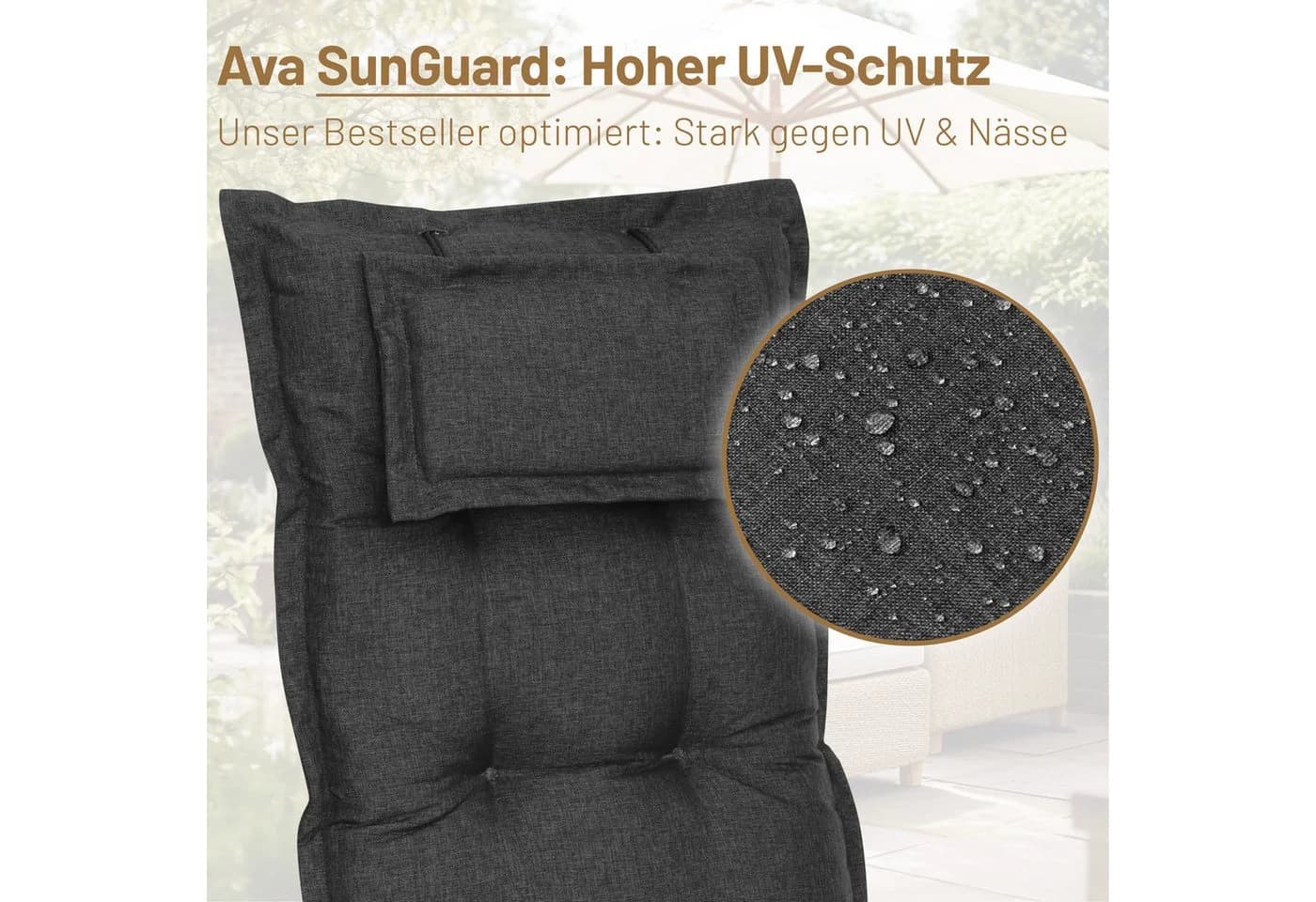 Herlag Polsterauflage Ava Anthrazit für Niederlehner Gartenstuhl - Bild 5