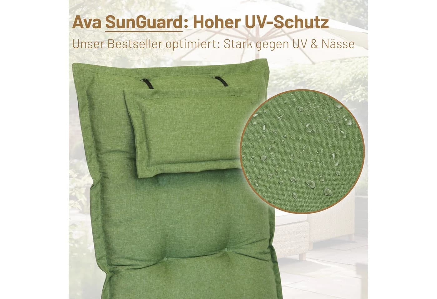 Herlag Liegenauflage Ava Polster für Gartenliege 190x60x9cm - Bild 5