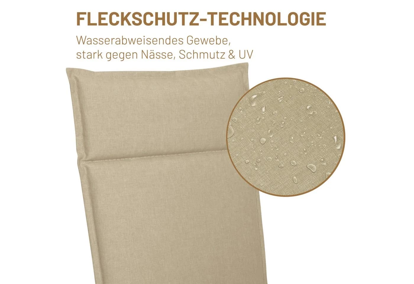 Herlag Hochlehnerauflage Bea Beige Wasserabweisend - Bild 5