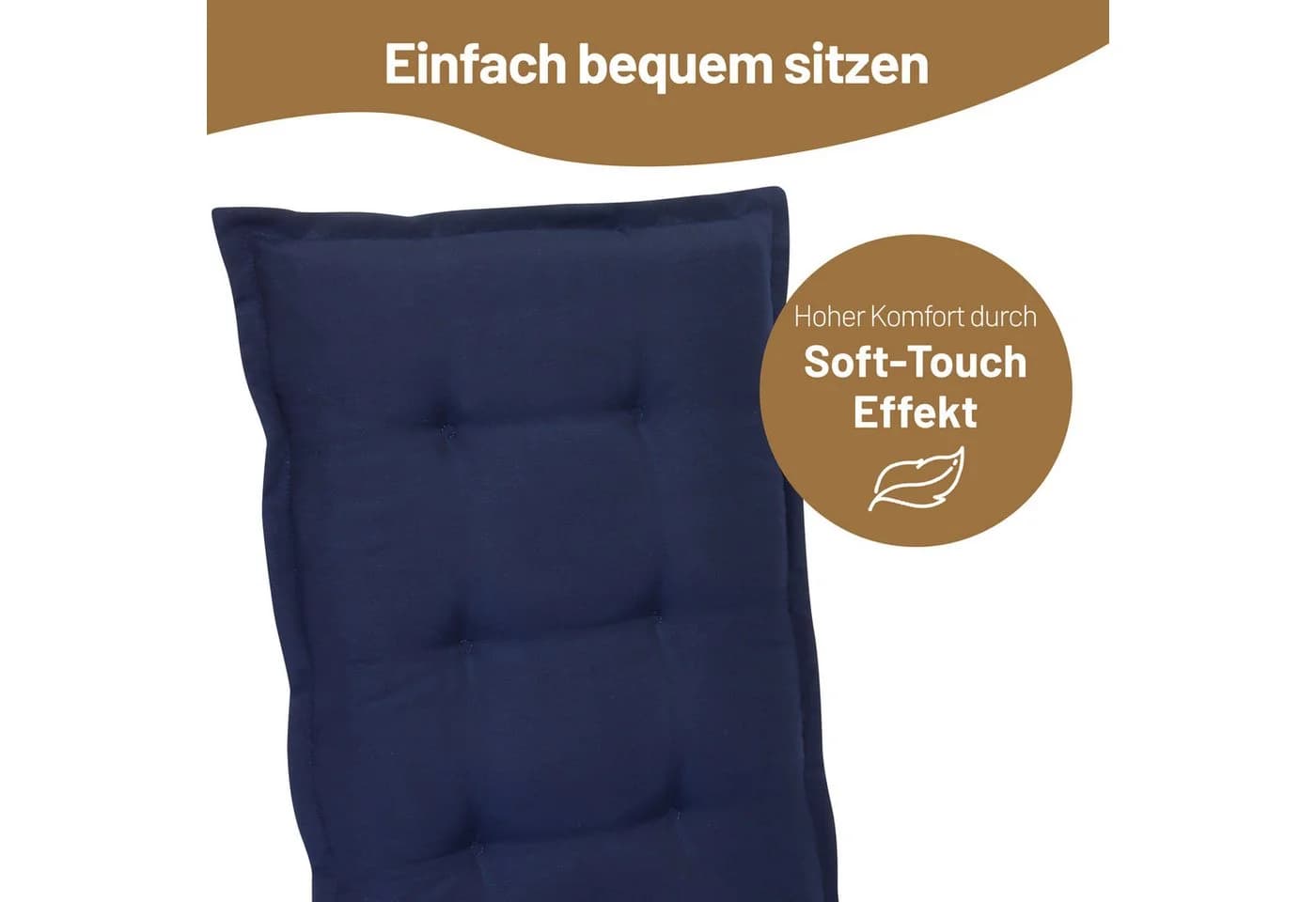 Herlag Hochlehnerauflage Valeria Gartenstuhlauflage Blau Design-Edition - Bild 5