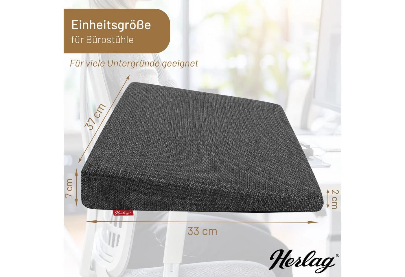Herlag Keilkissen Stella Ergonomisches Sitzkeilkissen Schwarz - Bild 3