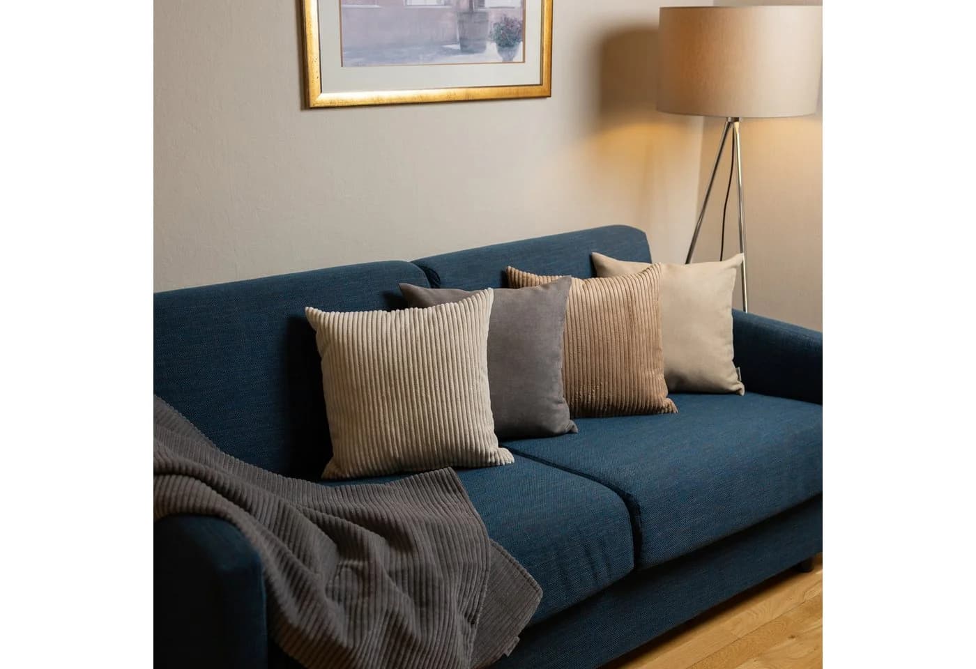 Herlag Wohndecke ELLA 140x200 cm Wendedecke Cord Fleece Braun - Bild 4