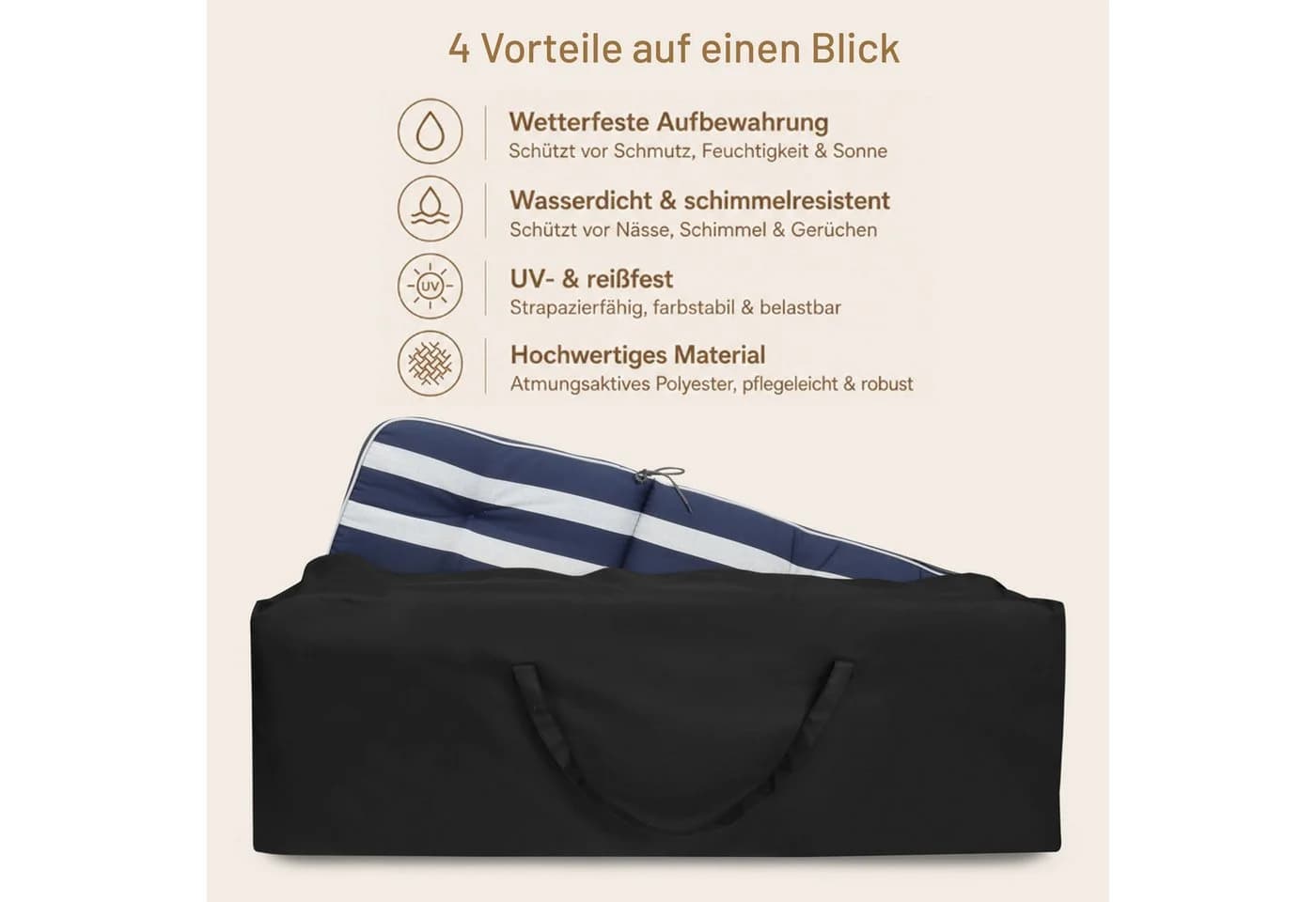 Herlag Gartenmöbel-Schutzhülle Polstertasche Schwarz - Bild 4