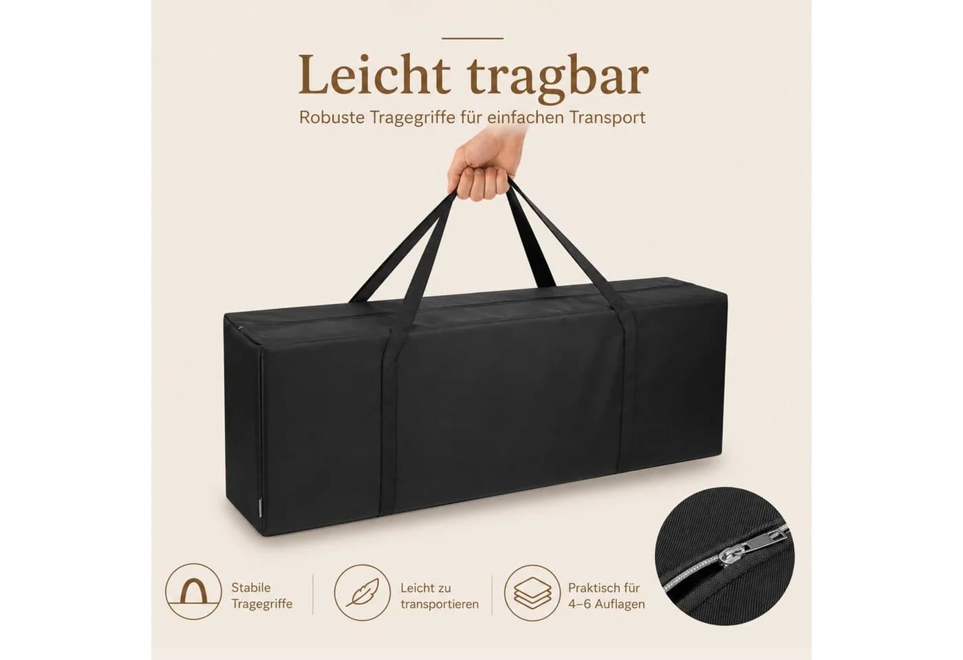 Herlag Gartenmöbel-Schutzhülle Polstertasche Schwarz - Bild 5