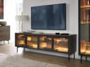 Compleo TV-Schrank mit 4 Türen Glasstüren Lowboard Bild 1