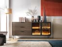 Compleo Schubkastenkommode MARBELA Modern mit Glasfront und LED Bild 1