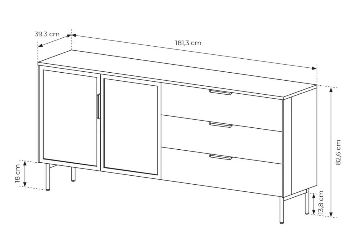Compleo Schubkastenkommode MARBELA Modern mit Glasfront und LED - Bild 5